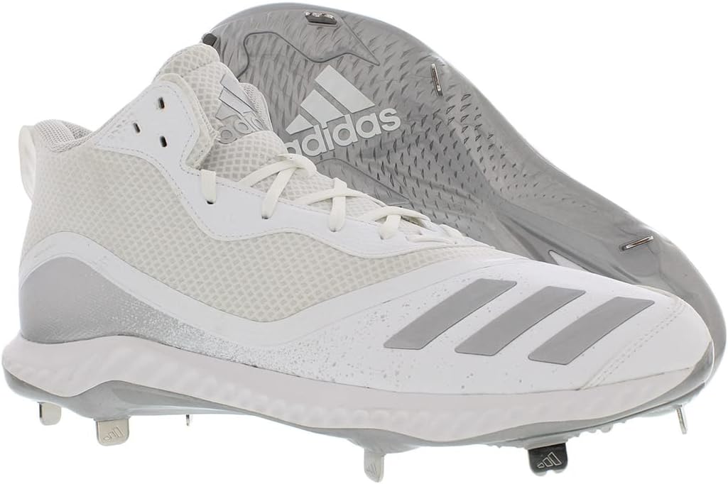 Мужские бейсбольные бутсы adidas Icon V Bounce, белый/серебряный — фото 4