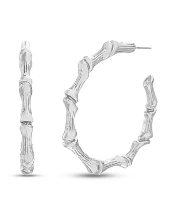 

Серебряные бамбуковые серьги-кольца Kensie, silver