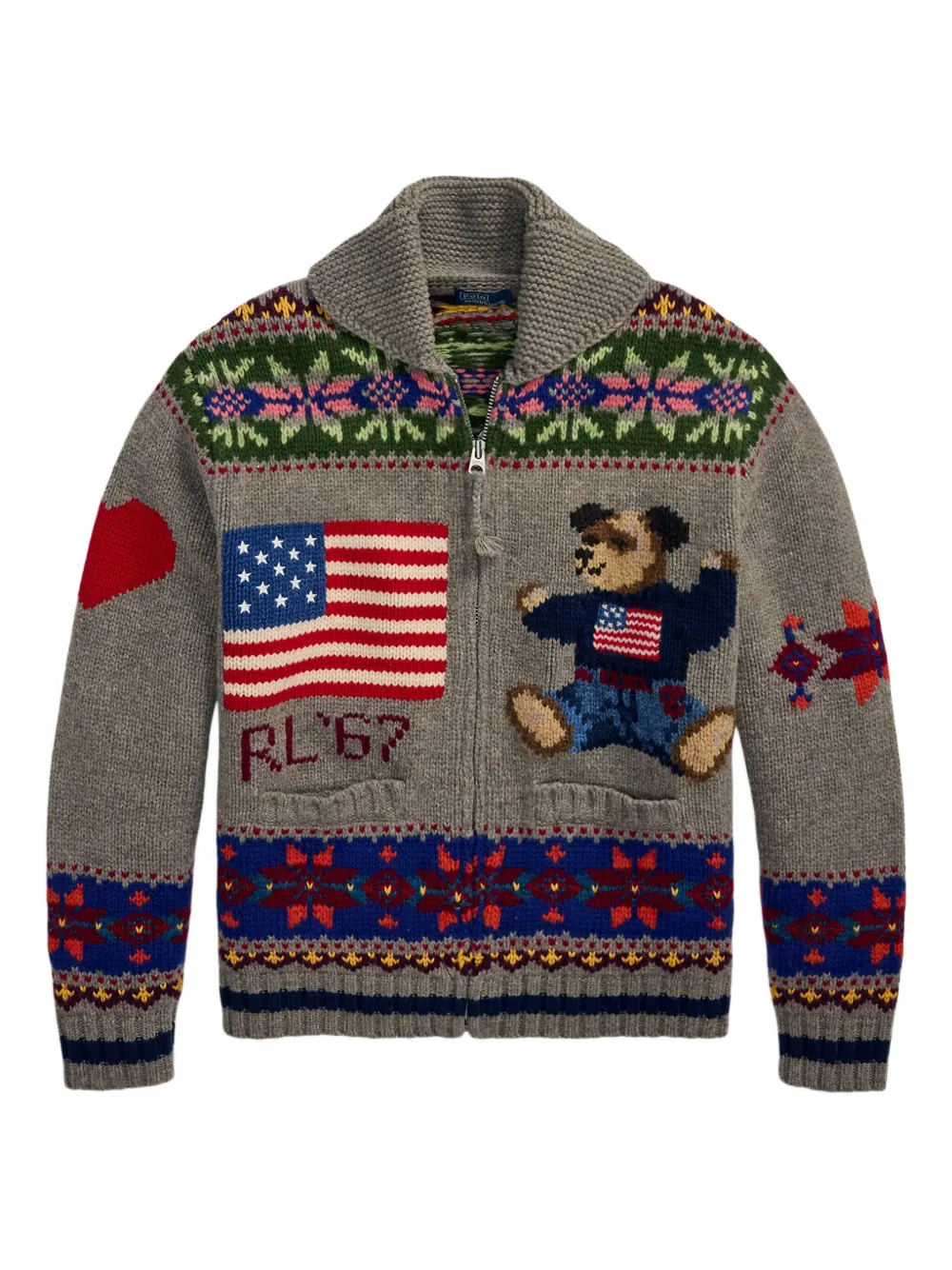 

Кардиган Polo Bear с узором POLO RALPH LAUREN, серый
