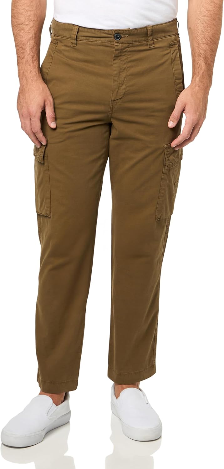 

BOSS мужские хлопковые эластичные карго-штаны с 8 карманами, Burnt Olive