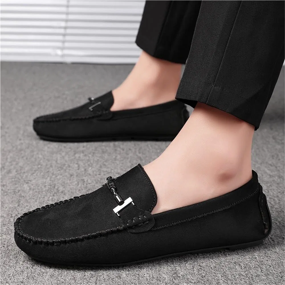 Лоферы мужские замшевые, Loafers Black DHFIRUFSHLO — фото 2