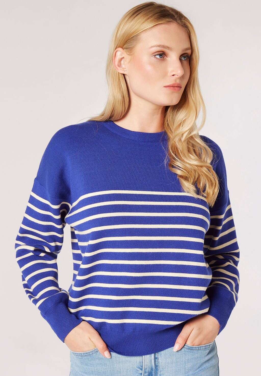 

Джемпер CREW NECK STRIPE Apricot, синий