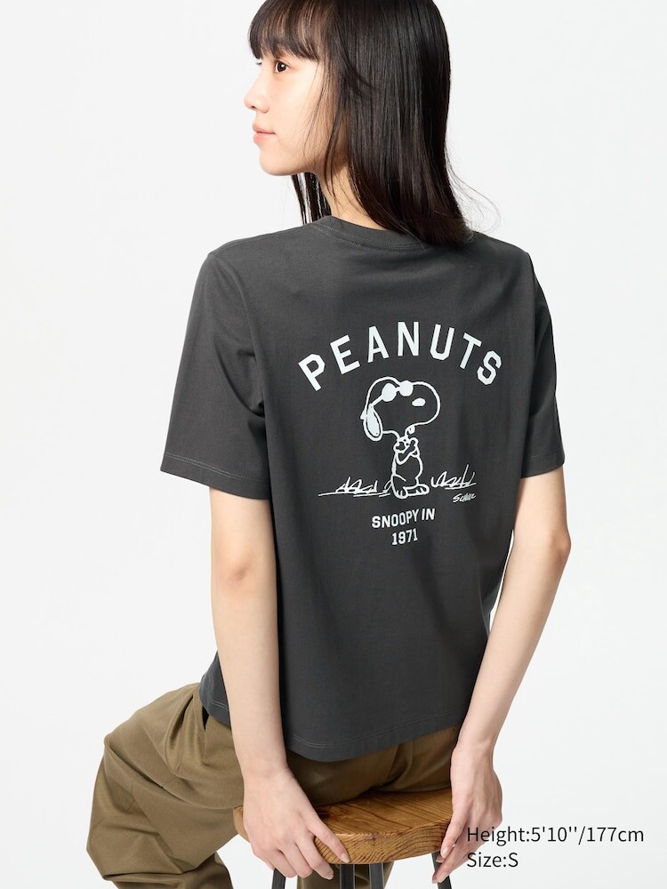 

Футболка с графическим принтом Peanuts ut Uniqlo, цвет 08 серый