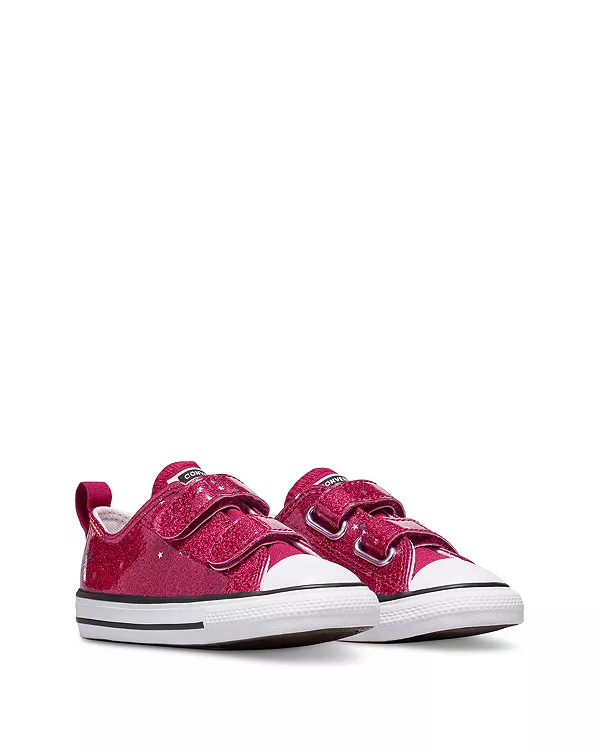Детские спортивные кроссовки Chuck Taylor All Star 2V OX с блестками - для малышей и детей постарше. Converse, красный — фото 2