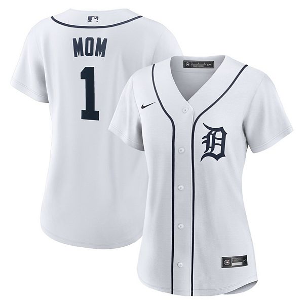 

Женская белая реплика домашней футболки Detroit Tigers #1 Mom Nike, Белый, Женская белая реплика домашней футболки Detroit Tigers #1 Mom Nike
