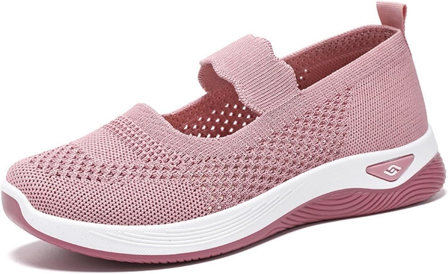 

Ортопедическая обувь для женщин, прогулочные туфли, удобные дышащие вязаные кроссовки без шнурков, мягкие ортопедические туфли на каждый день для дома и улицы, легкие, с широкой колодкой Kvotuu, розовый