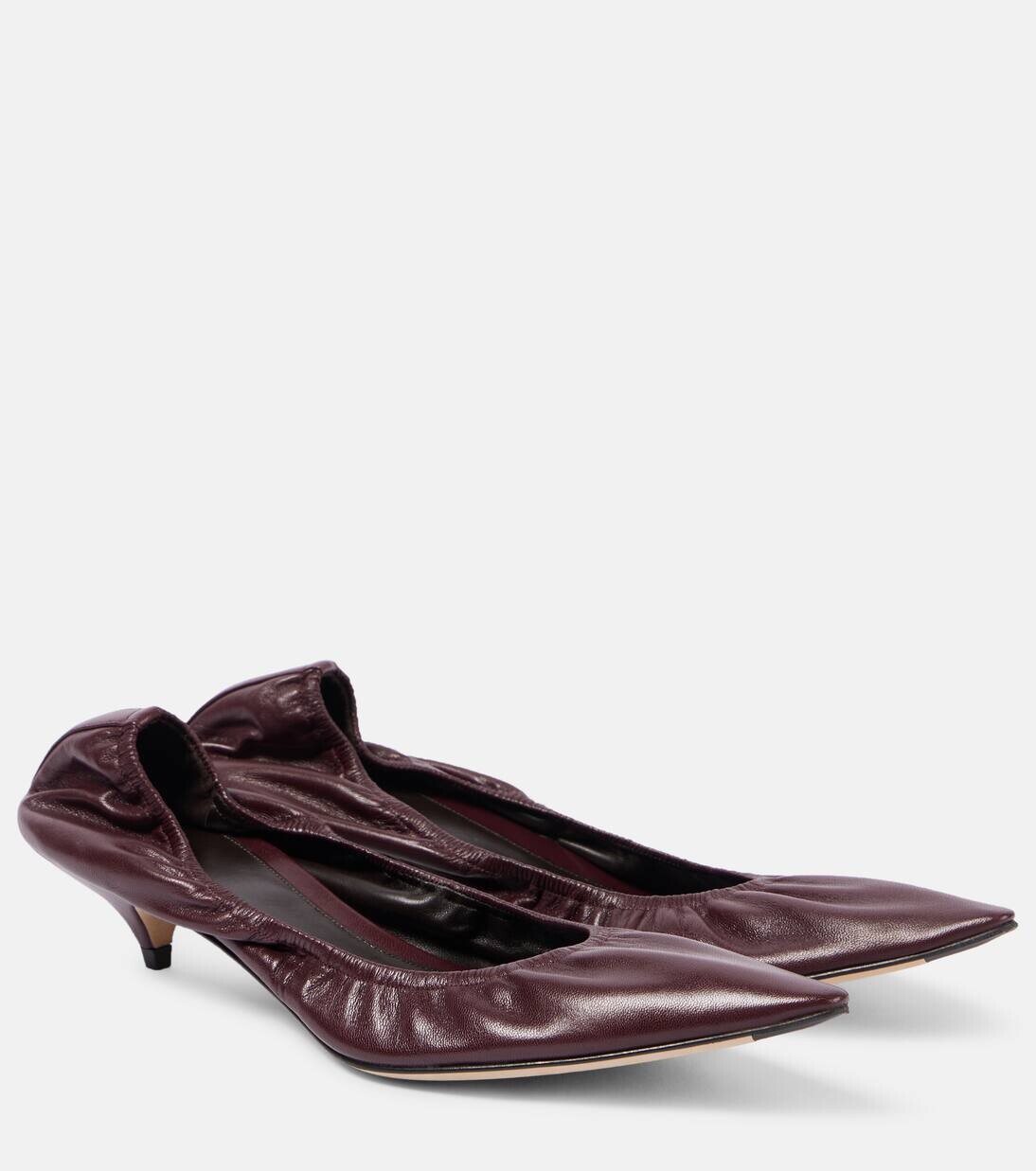 Туфли-лодочки из кожи Liisa The Row, цвет bordeaubergine