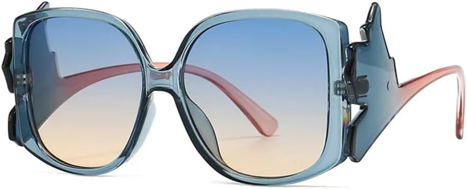 

Разноцветные солнцезащитные очки для женщин в стиле ретро с градиентными линзами, защита от УФ-излучения UV400, синий леопардовый принт, мужские солнцезащитные очки VFDHN, C1 Blue