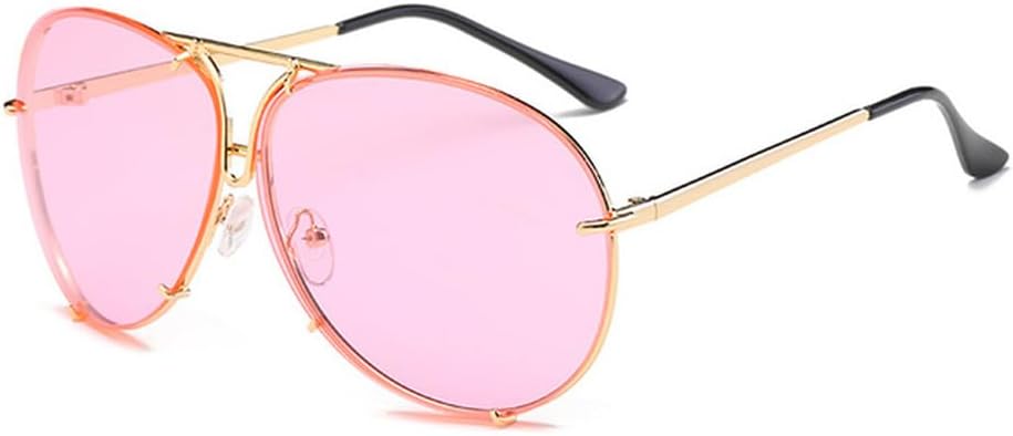 

Большие солнцезащитные очки для женщин, роскошные зеркальные металлические солнцезащитные очки, модные женские солнцезащитные очки с защитой от УФ-излучения UV400 HHZZYVY, Gold-pink