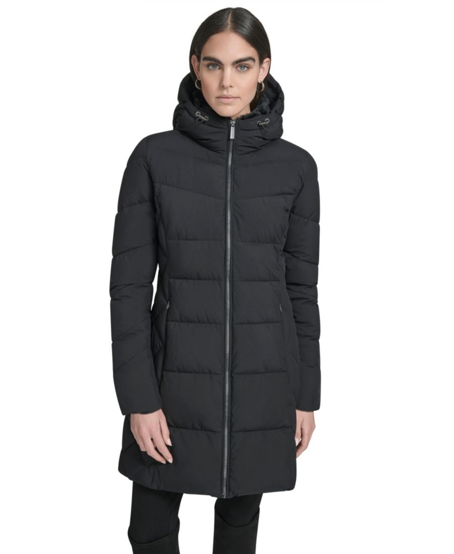 Женская пуховая куртка с воротником и капюшоном Calvin Klein, Black