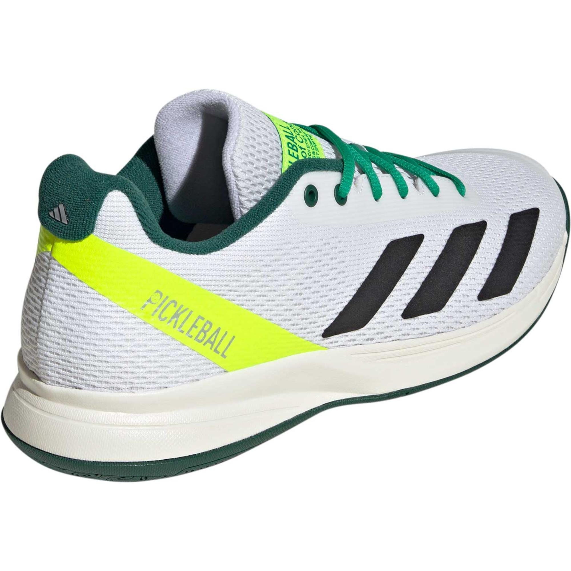 Мужские кроссовки для пиклбола Courtflash Adidas, Cloud White/Core Black/Collegiate Green — фото 4