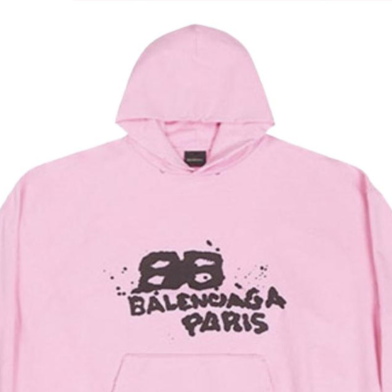 Мужская толстовка свободного кроя Balenciaga, розовый — фото 4