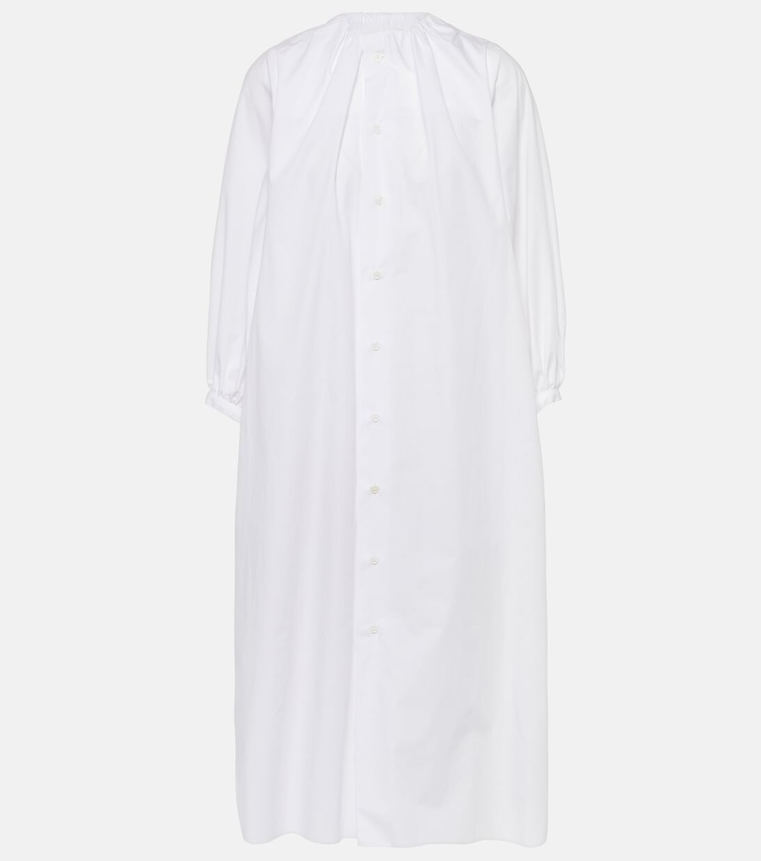 

Платье миди из хлопкового поплина Mm6 Maison Margiela, белый