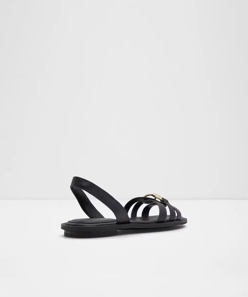 Женские сандалии на плоской подошве с квадратным носком Aldo, черный — фото 2