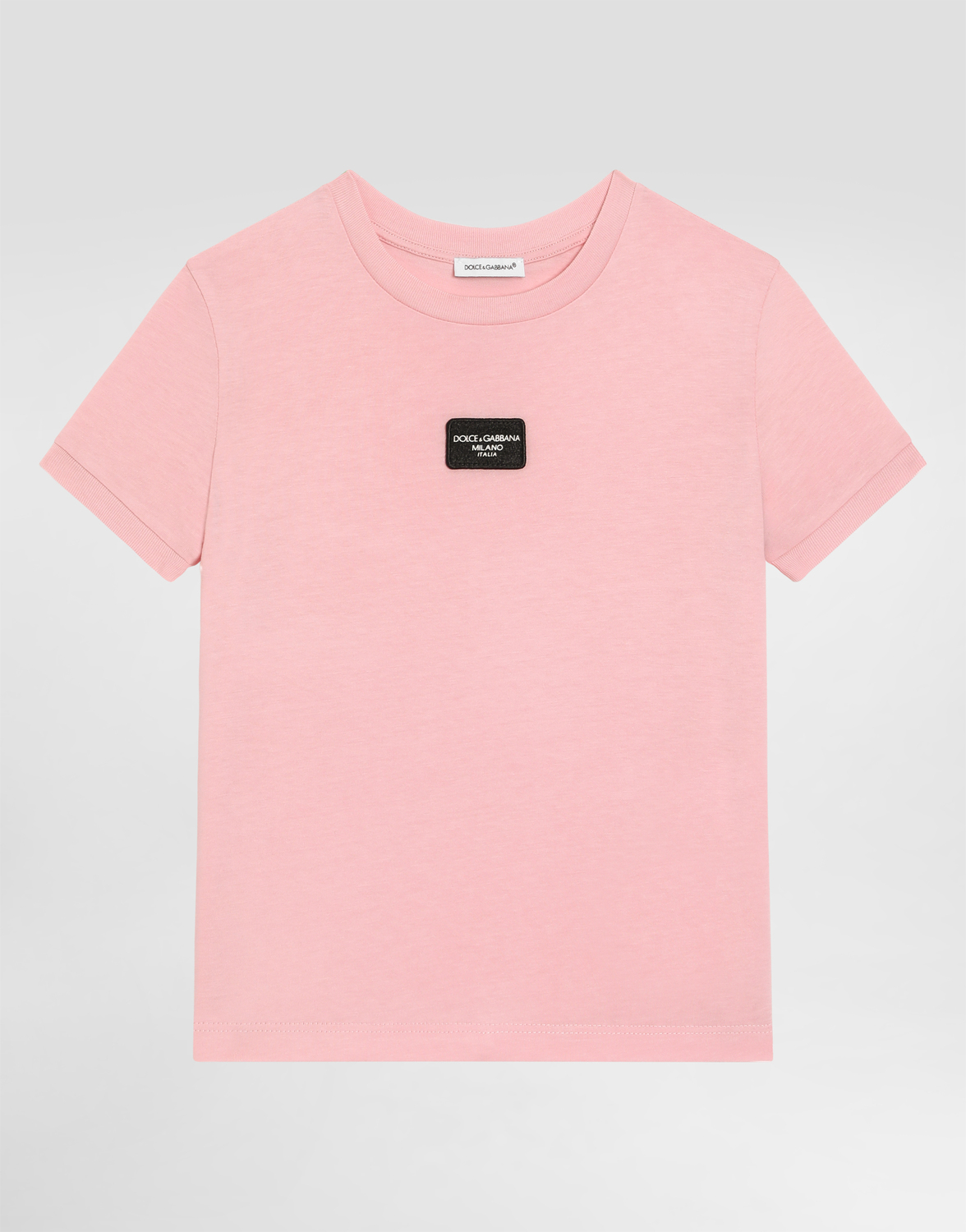 

Футболка из джерси с логотипной нашивкой Dolce&Gabbana, розовый