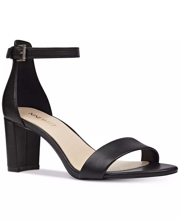 

Женские босоножки на блочном каблуке с круглым носком из пруса Nine West, черный