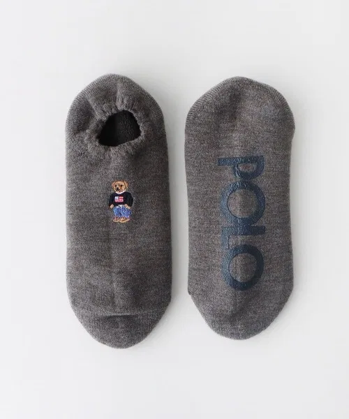 Носки комнатные POLO RALPH LAUREN с флагом и медведем, серые