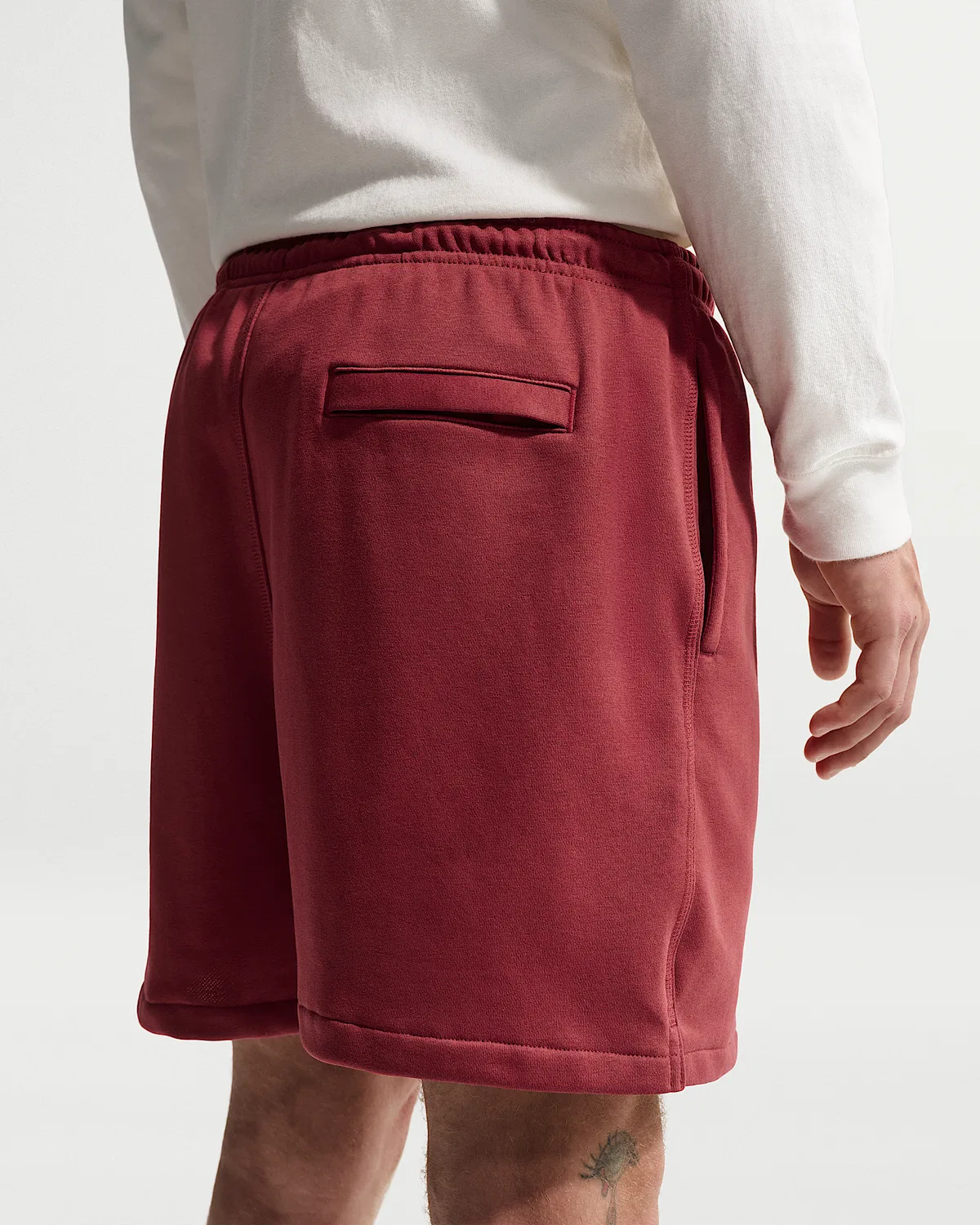 Мужские шорты Nike Club из французского флиса Flow, Team Crimson/Team Crimson/White — фото 3
