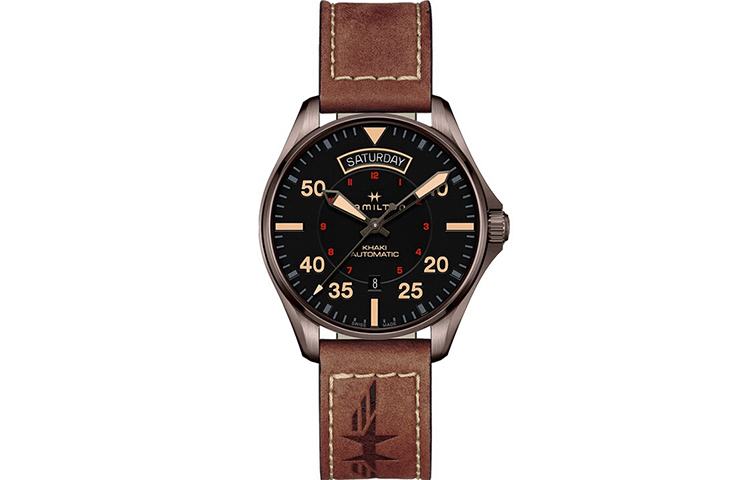 

Hamilton Часы Men's Watch, Black Dial Khaki Strap