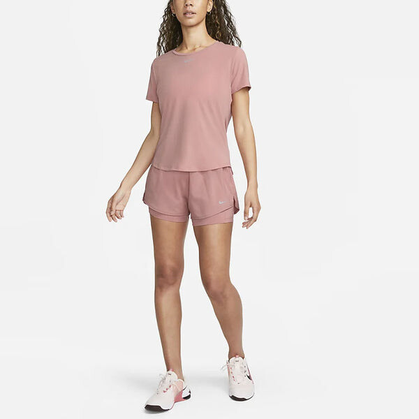 Футболка (WMNS) Nike Dri-FIT One Luxe T-shirt 'Pink', розовый — фото 3