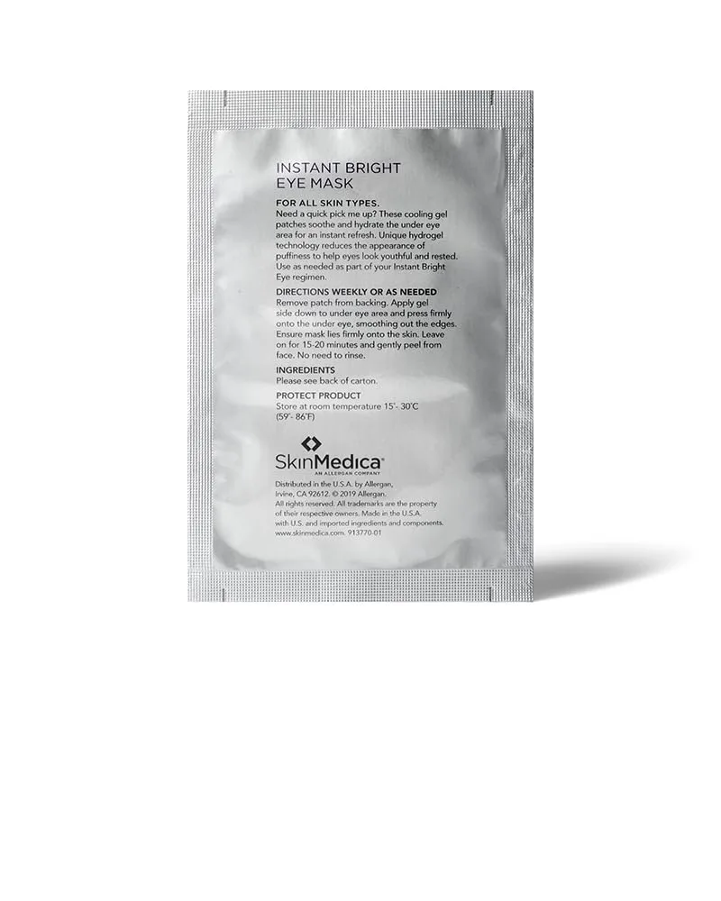 SkinMedica Instant Bright Eye Masks - Патчи под глаза для уменьшения отечности и темных кругов, придающие лицу молодой и отдохнувший вид, 6 шт. 1 штука (1 шт.) — фото 3