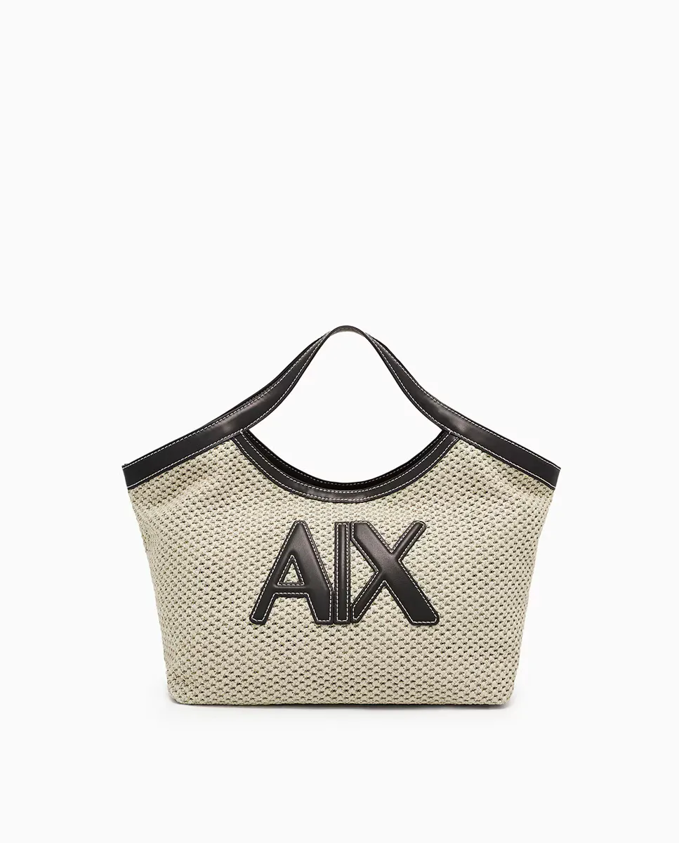 

Женская сумка-шоппер из рафии Armani Exchange, черный