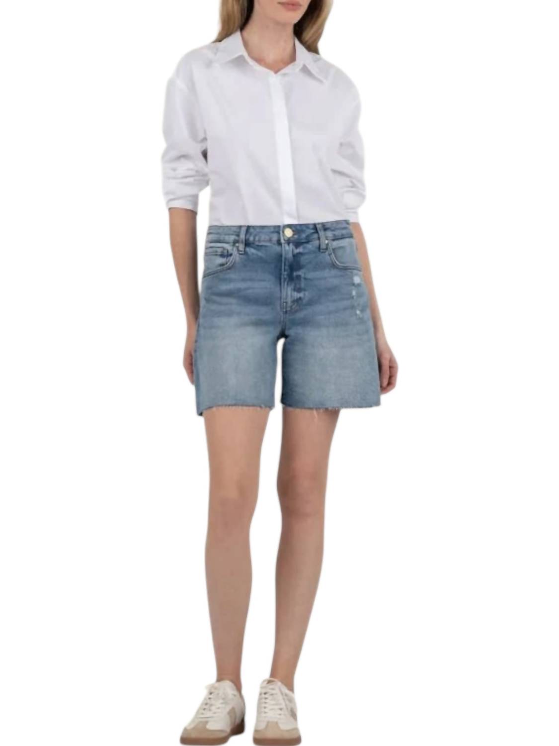 

Хейли высокие шорты с рваным краем в среднем тоне стирки KUT FROM THE KLOTH, Medium Wash