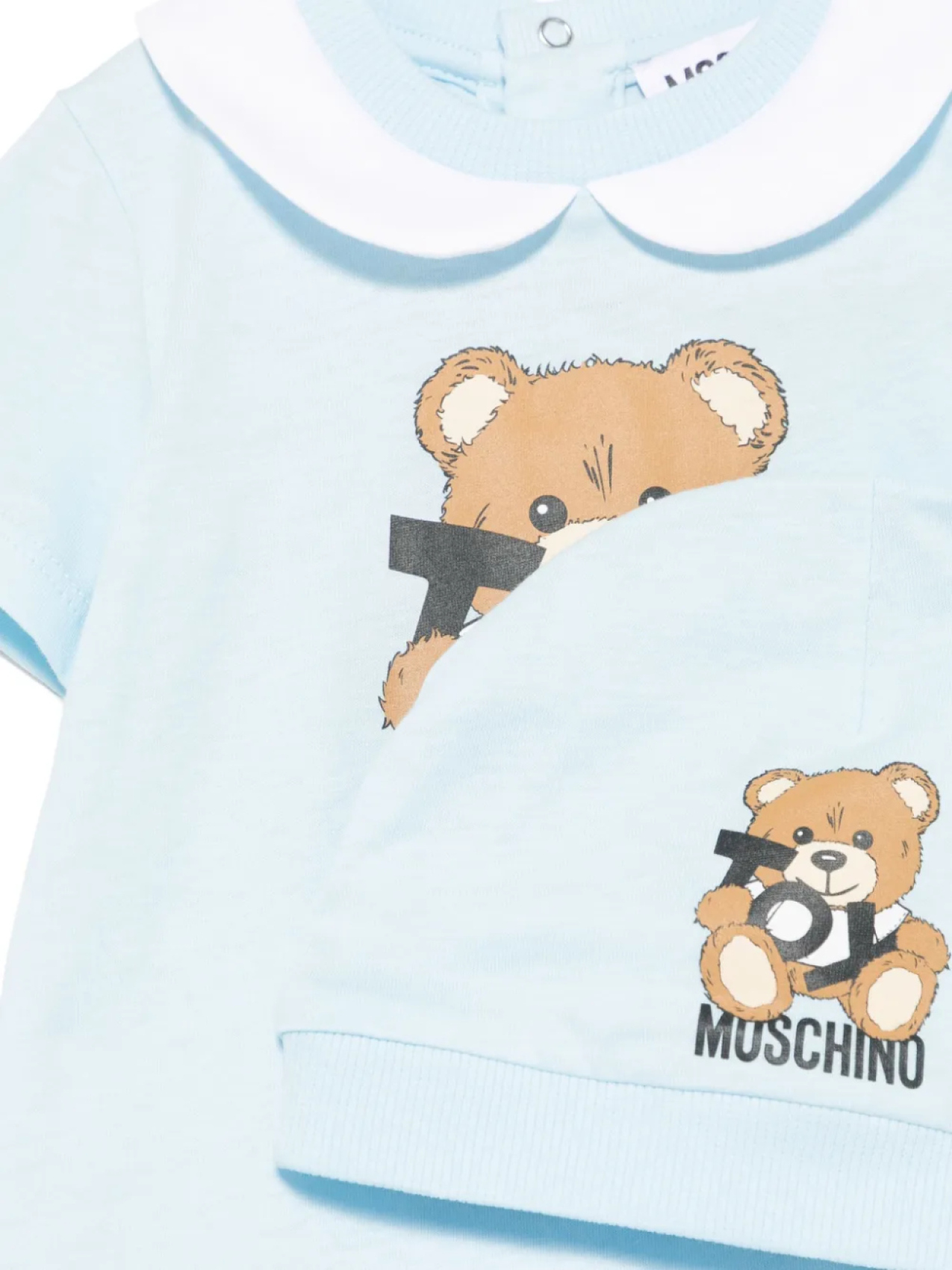 Комплект ромперов с принтом Leo Teddy Moschino Kids, синий — фото 3