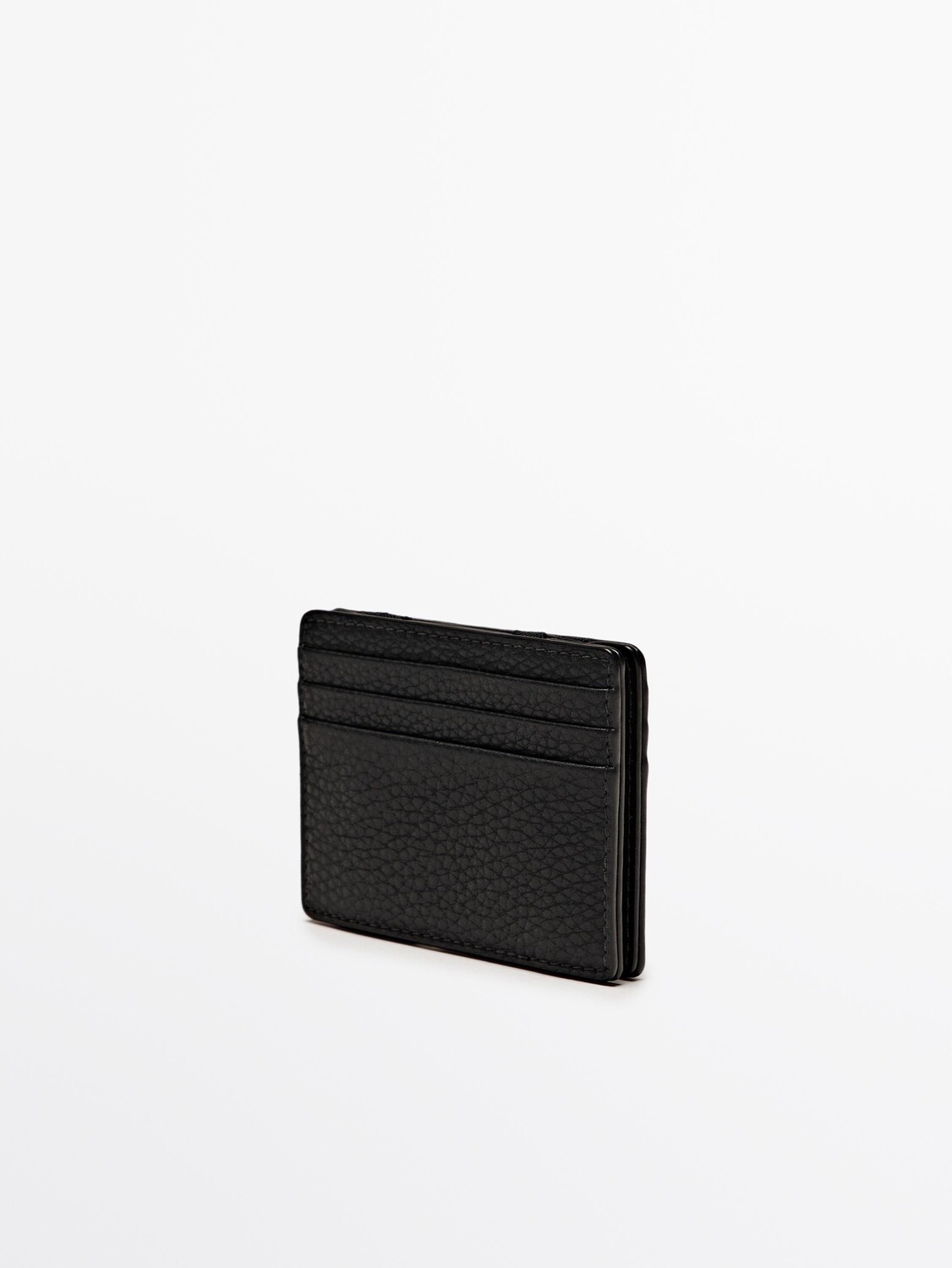

Кошелек из кожи наппа Massimo Dutti, черный