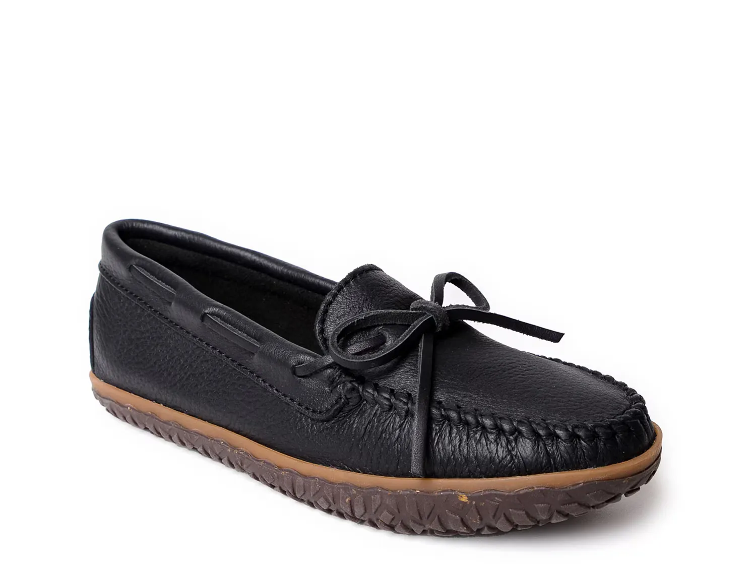 Балетки Deerskin Tread Slipper Minnetonka, черный