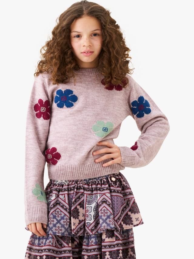 

Детский свитер с цветочным принтом Angel & Rocket, Purple
