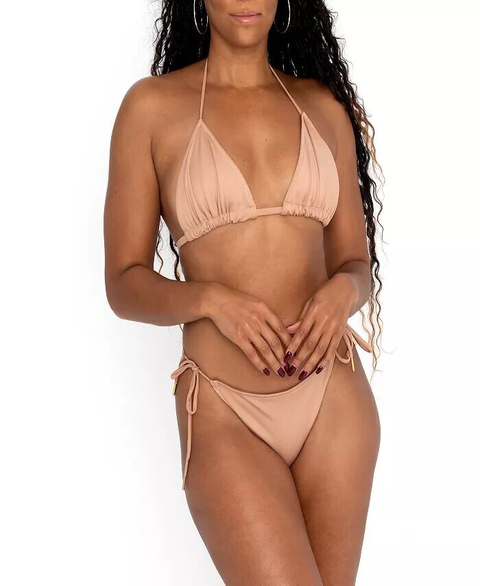 

Женское бикини Frenchie Mauve из двух частей с тремя стрингами Dai Moda, бежевый
