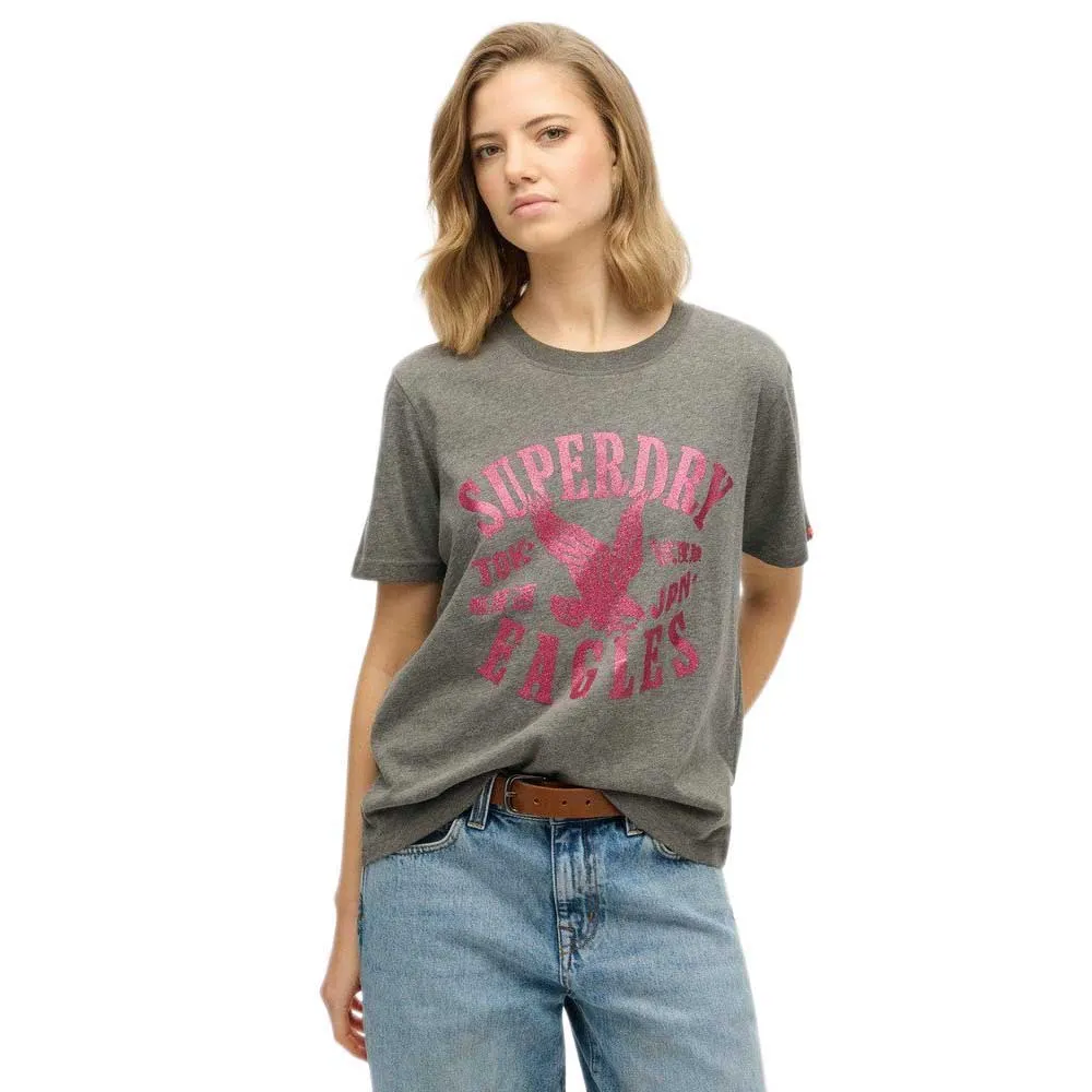 

Футболка с коротким рукавом Superdry Embellish Varsity Relaxed, серый