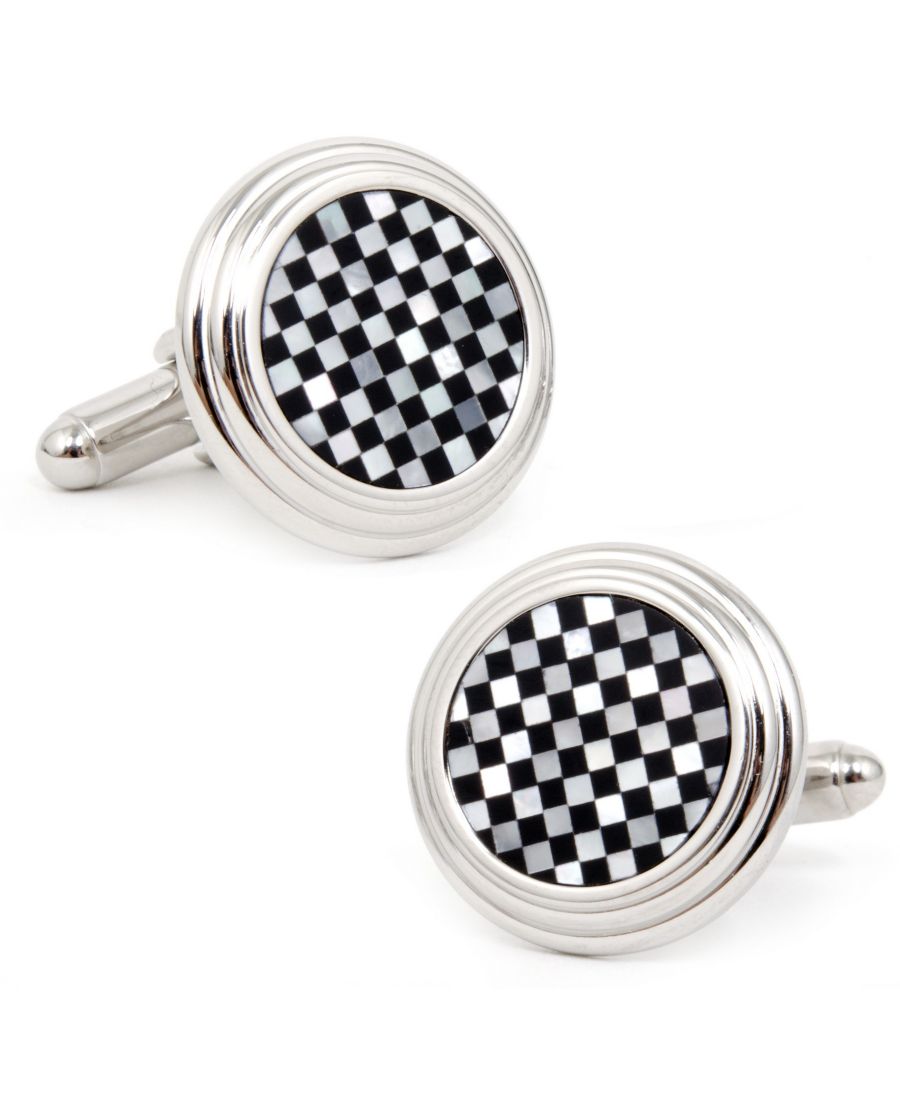 

Запонки в виде шахматной доски с ониксом и перламутром Cufflinks Inc, Black