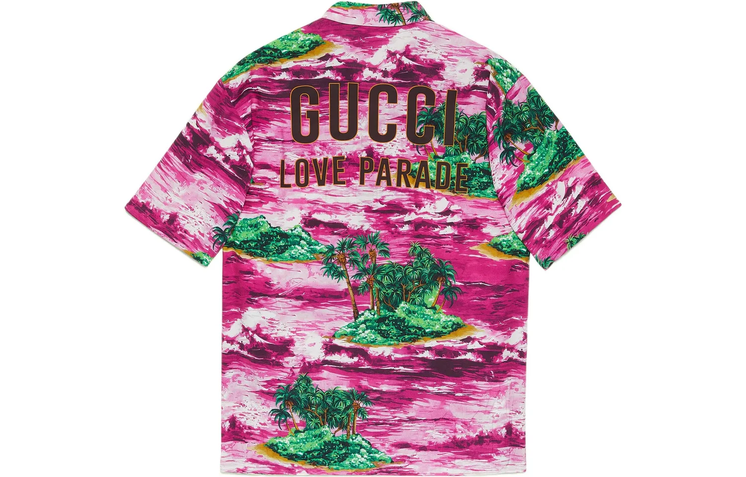 Рубашка GUCCI Love Parade SS22 мужская, Розово-красная — фото 4