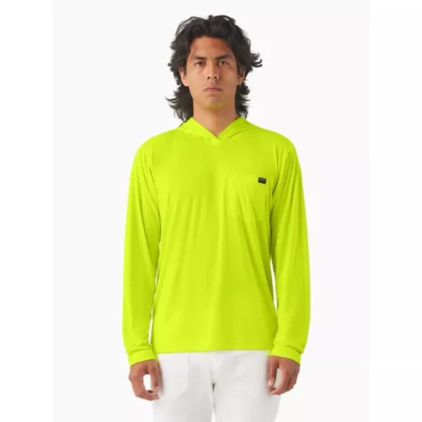 

Мужская легкая рубашка с капюшоном от солнца Dickies, цвет neon yellow