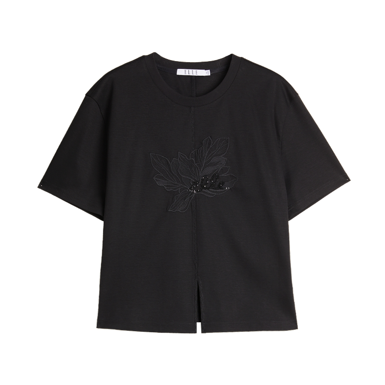 

Футболка Women's Crew Neck тонкая прямая посадка ELLE, черный