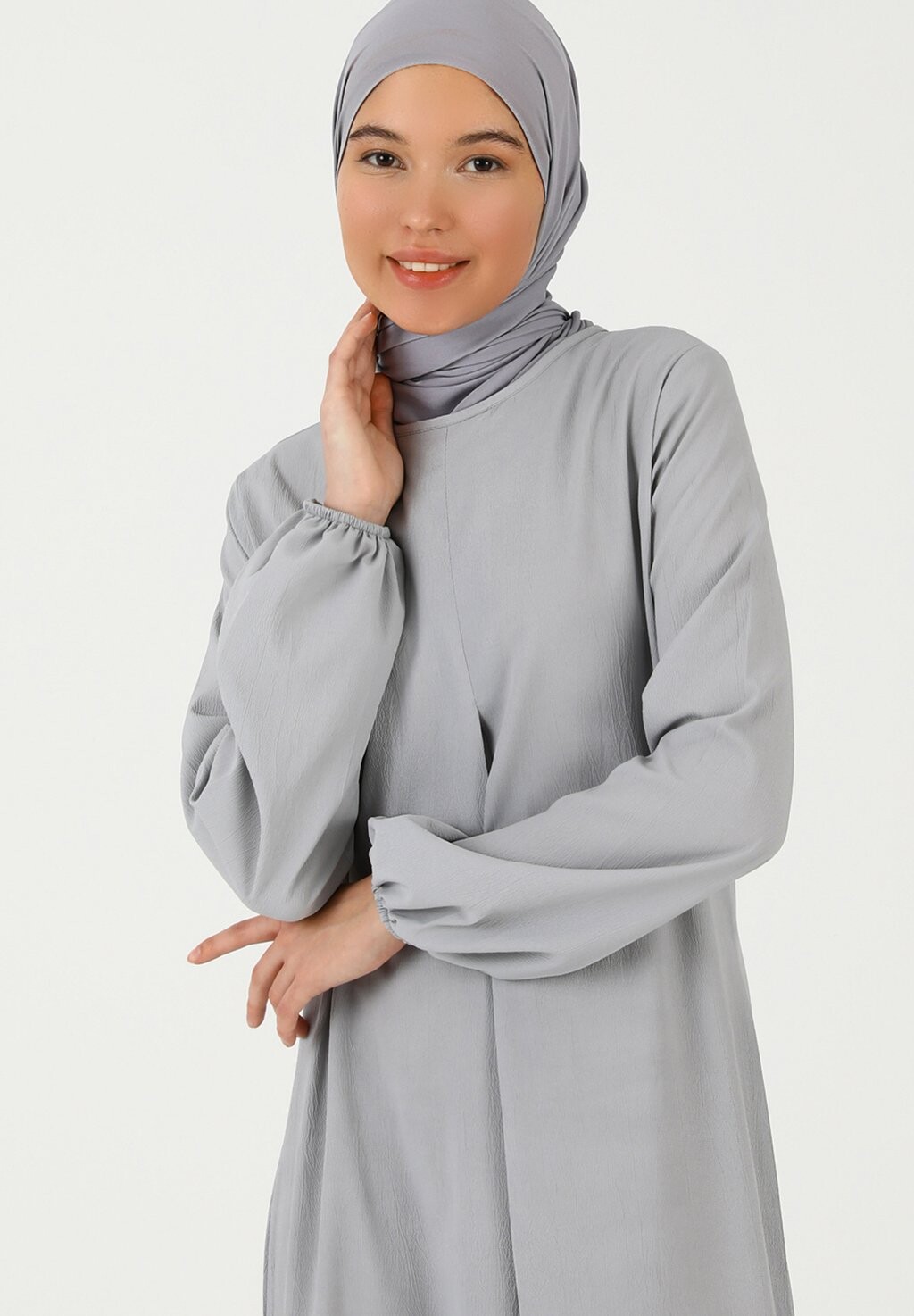 

Платье макси CREW NECK -MODEST-TAVIN Modanisa, серый