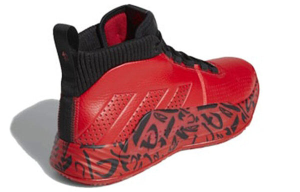 Кроссовки dame 5 mid tops large красные Adidas, красный — фото 3