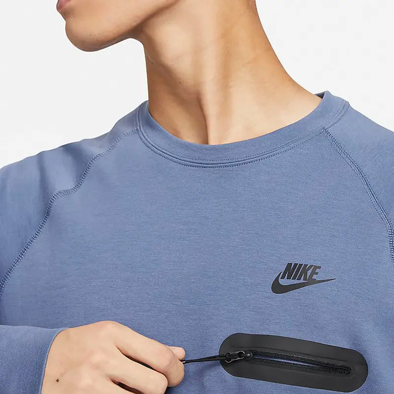 Флисовая толстовка TECH FLEECE мужская мятно-голубая Nike, фен блю — фото 4