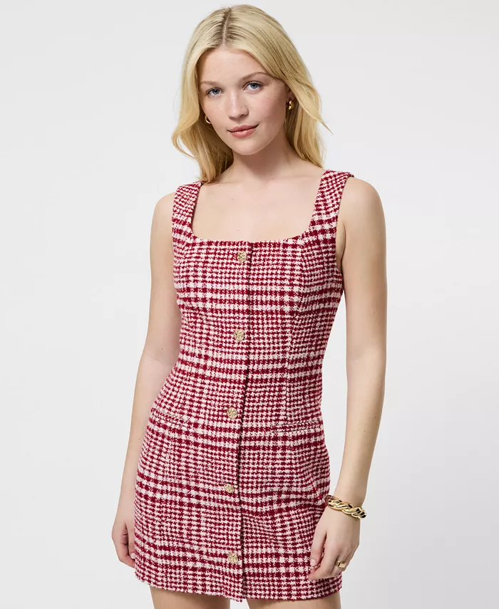 

Женское мини-платье без рукавов в клетку French Connection, красный