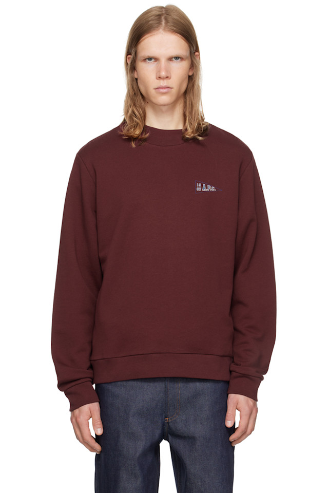 

Свитшот с принтом логотипом A.P.C., цвет burgundy