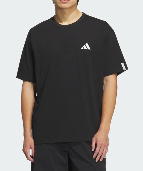 

Футболка свободного кроя с коротким рукавом, небольшой логотип Adidas, черный