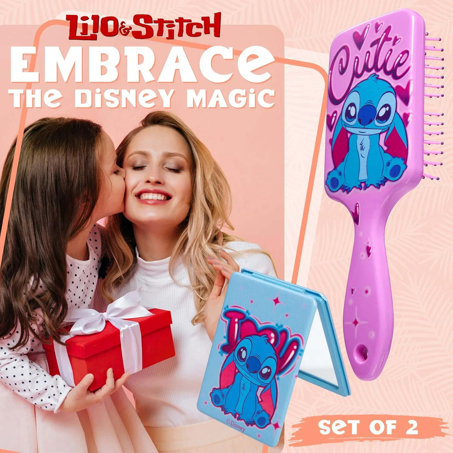 Набор расчески и зеркала «Stitch Paddle Brush» от Disney Disney — фото 3