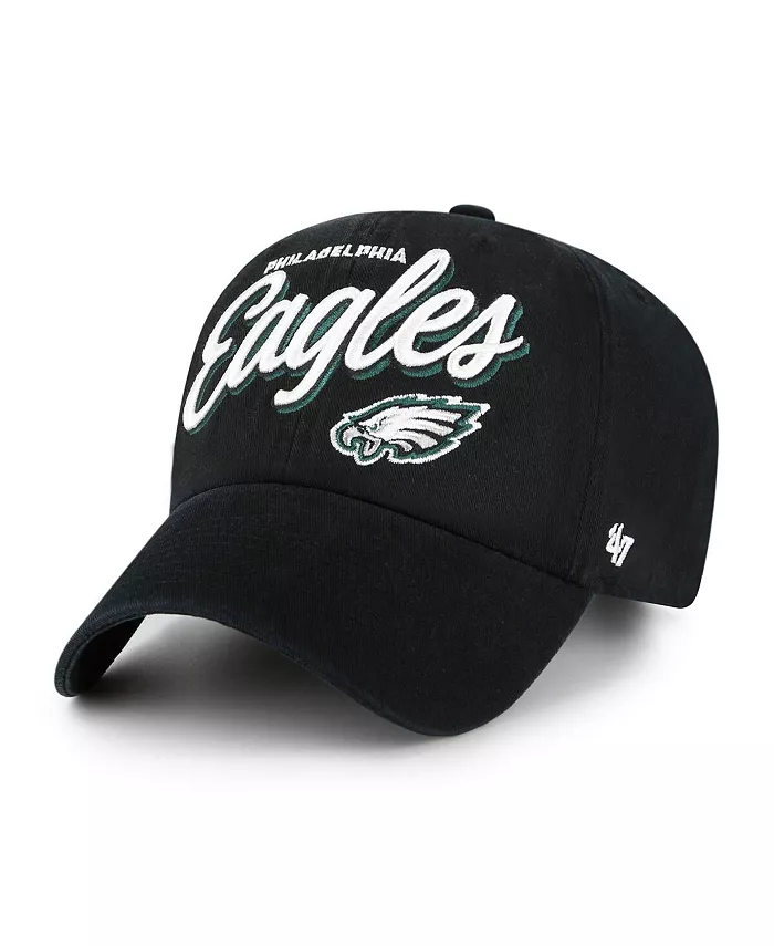 

Женская черная регулируемая кепка Philadelphia Eagles Ariana Clean Up '47 Brand