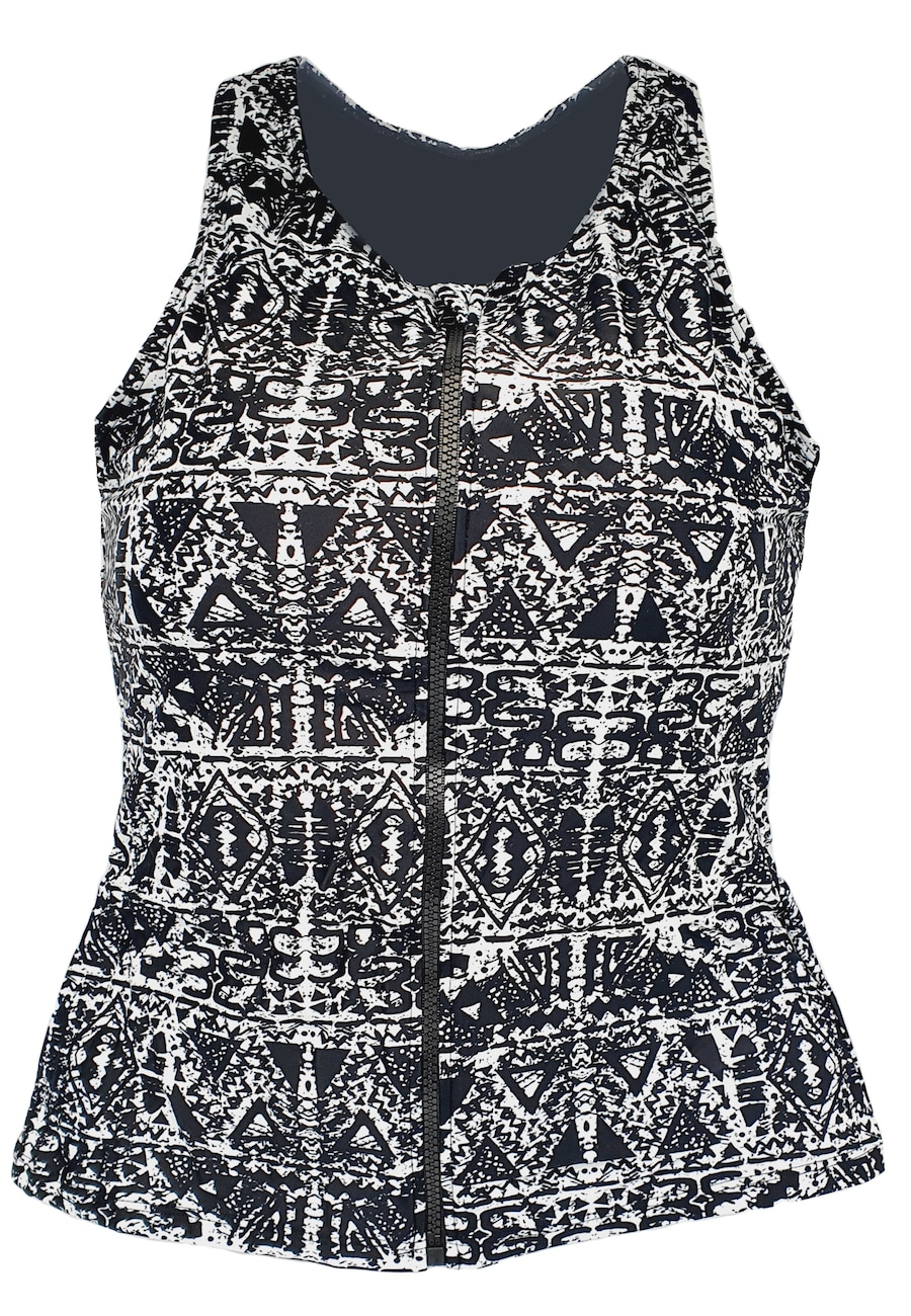 

Топ танкини с высоким воротом BECO the world of aquasports BEsuit Racerback, черный/белый