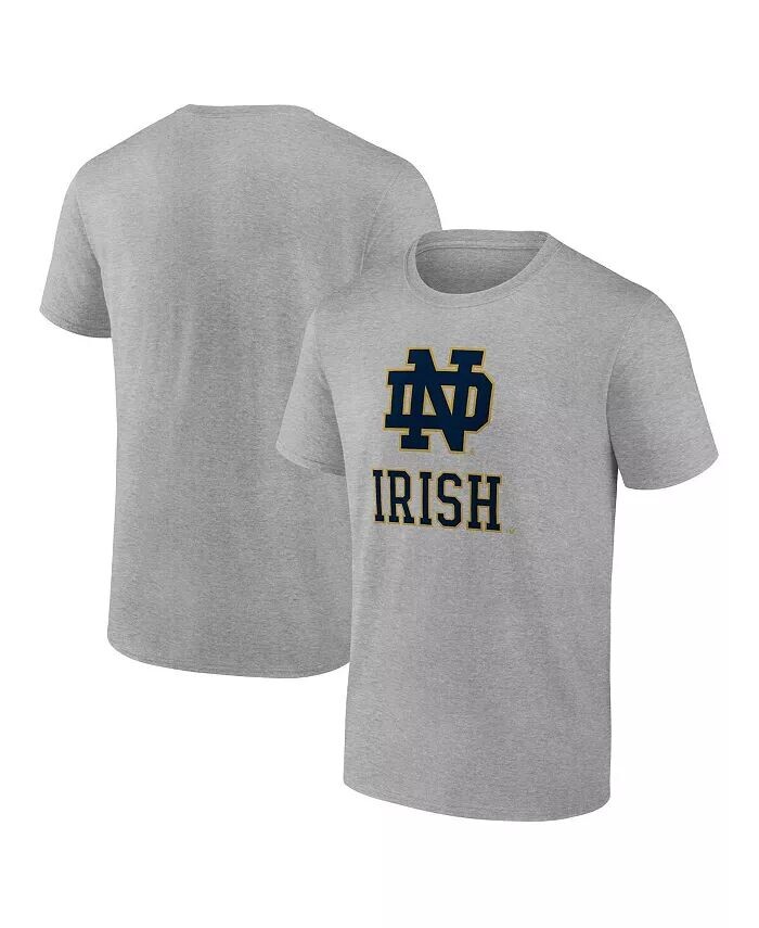 

Мужская серая футболка с логотипом Notre Dame Fighting Irish Primary Fanatics