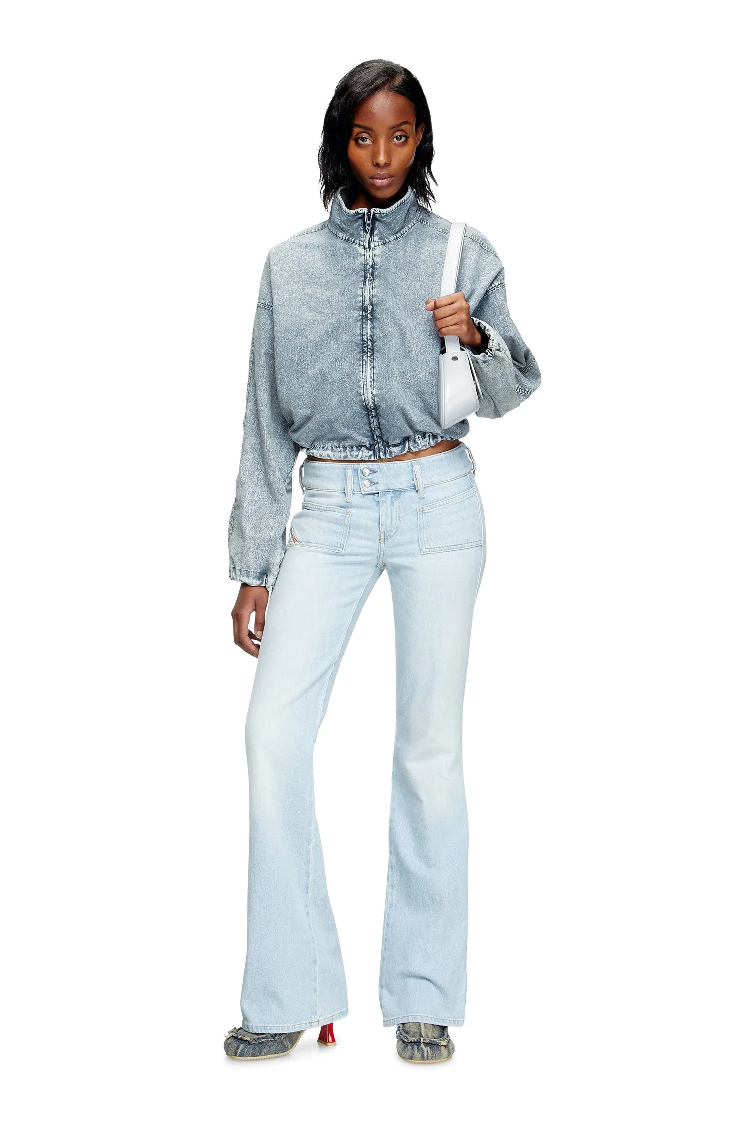 Женские джинсы-клеш D-HUSH L.28 Diesel, Light Indigo Blue — фото 4