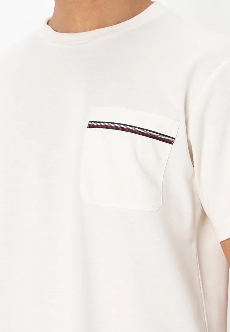 Футболка с коротким рукавом, Tommy Hilfiger, Pique Pocket Tee, слоновая кость — фото 3
