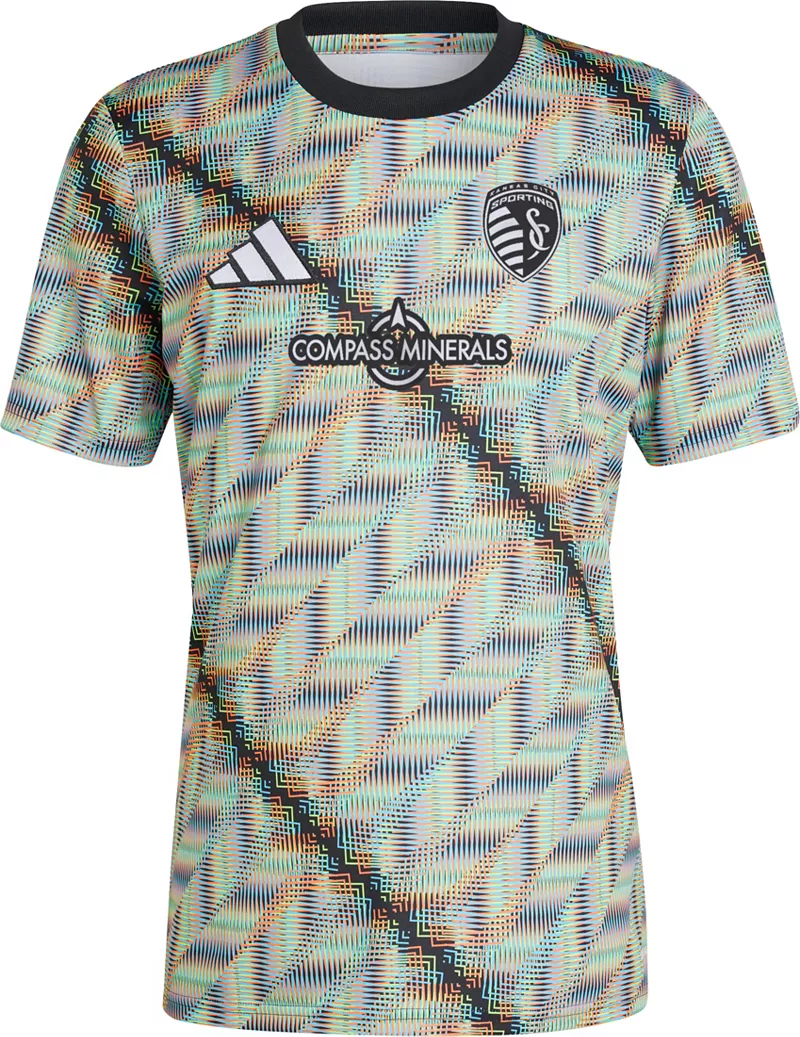 

Многоцветная предматчевая майка Adidas Adult Sporting Kansas City 2024 Hispanic Heritage Month